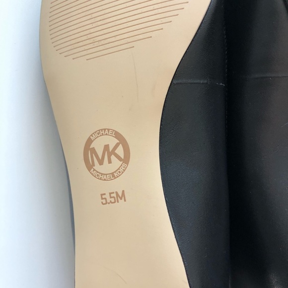 MICHAEL KORS Carissa Black Gold Cap Flats 5.5 - Picture 5 of 8